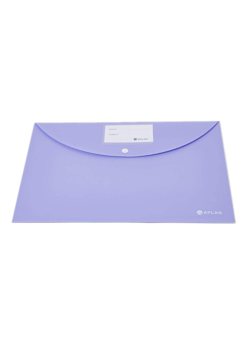 AtlasAS-F1005P Opaque Document Bag with Name Card and Button, Purple