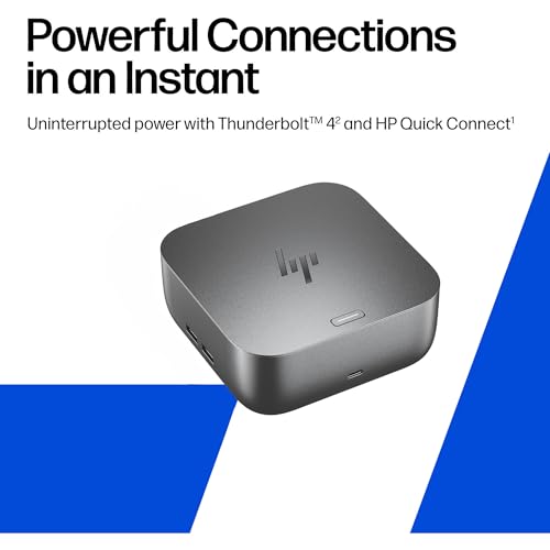Image of HP Thunderbolt 4 Ultra 180W G6 Dock (9X481UT), 13-in-1 USB-C Docking Station with Max 180W Charging, 4X 4K Displays, 3-Yr Warranty, RJ45, HDMI, 7 USB Ports, 2X DisplayPort for Laptop, MacOS, ChromeOS