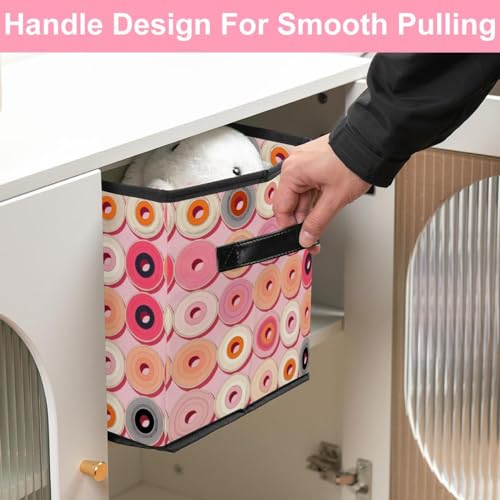 Panier rangement pliable contre le désordre : solution d'organisation maison rose