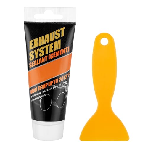 Flintronic 75g Auspuffreparaturpaste, Auspuff Montagepaste, Hitzebeständige Auspuff Dichtmasse, Auspuffdichtmasse, für Autoschalldämpfer, Endrohre, Katalysatoren, Repariert Schnell Kleine Risse