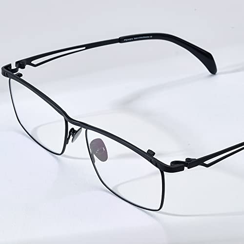 Image of FONEX Pure Titanium Glasses Frame Men Square Magnet Clip On Eyeglasses with Polarized Lens
