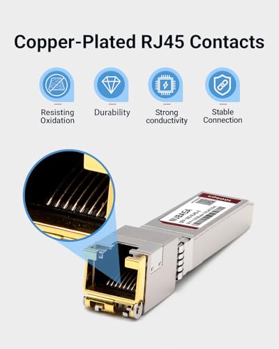 Image of SFP+ to RJ45 Adapter | Low Power <2W | SFP+ to Ethernet Transceiver | Up to 30m, Plug-Play | for Cisco SFP-10G-T-S, Unifi UF-RJ45-10G, Netgear, and More
