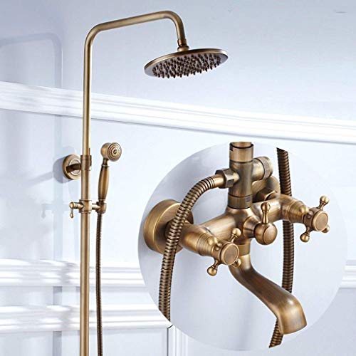 Luxury Vintage Shower System with Hand Shower and Rain Shower Bars | Shower Set with Mixer Incl. miniatura 1
