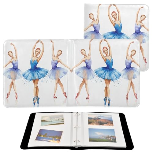 Álbum de fotos grande JIPONI Chic Ballerina Dancer, álbumes DIY con cubierta de cuero para fotos de 4x6, 5x7 y 6x8 pulgadas, libro de recuerdos autoadhesivo para bodas, bebés y familia miniatura 2