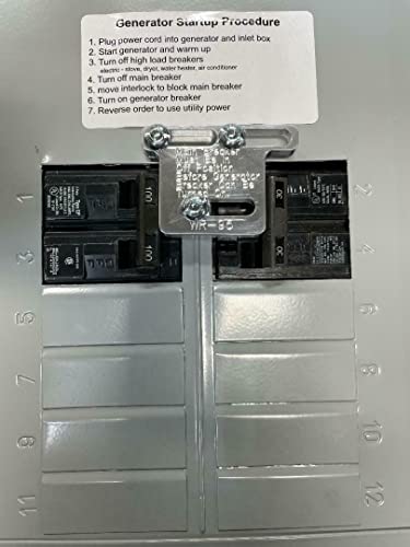Interruptor de interbloqueo para generador WR-95 compatible con paneles secundarios Siemens, Murray o ITE de 100 amperios miniatura 4