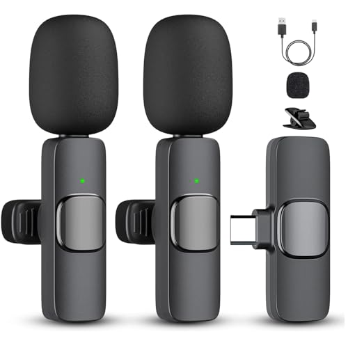 Wireless Lavalier Microphone for iPhone & Android (2 Pack)