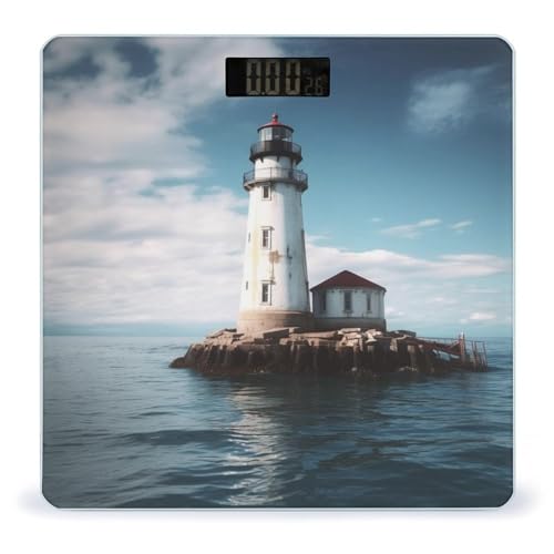 Báscula digital de baño Light House Ocean 400lb LCD miniatura 1