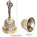 LONG TAO Hand Bell 6.8 Inch High Brass Antique Handbell Vintage Style Loud Solid Brass Hand Call Bell for School Reception Dinner Shop Hotel Service Meditation Prayer Pet Feeding and Home Decoration