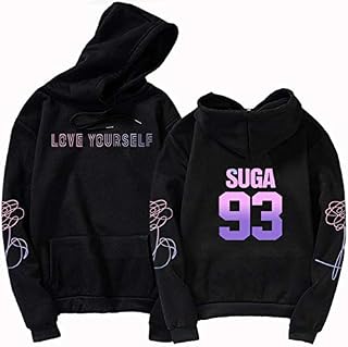 BTS Hoodie Men Women Unisex Black Casual Long Sleeve Fans Support Hoodie Pullovers Sweatshirt kpop Jimin Love Yourself 92/93/94/95/97 (Color : 92Jin, Size : Small)