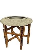 Marrakesch Orient & Mediterran Interior ® Orientalischer marokkanischer Tisch Beistelltisch Couchtisch Teetisch Iman 60cm Goldfarbig