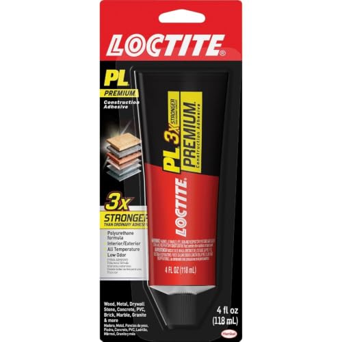 Image of Loctite PL Premium Polyurethane Construction Adhesive, 4 fl oz Squeeze Tube, 1 Pack - Versatile Construction Glue for Wood, Concrete, Stone, Metal & More