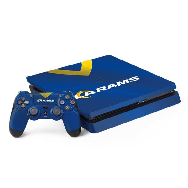Skinit Decal Gaming Skin Compatible with PS4 Slim Bundle - Officially Licensed NFL Los Angeles Rams Team Jersey Design