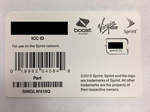 Sprint Nano Sim Card UICC SIMGLW416Q Pixel 2, Pixel 2 XL, Moto E4
