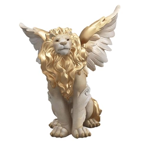 Figurine de lion statue de lion en résine marron pour cadeaux de maison