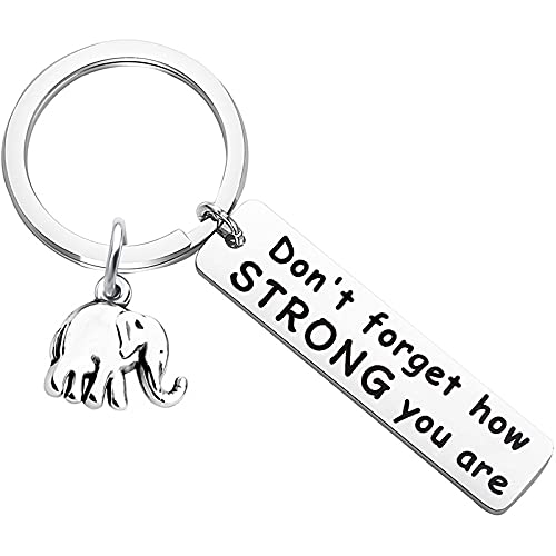 Empowering Inspirational Quote Keychain - Strength Keyring Gift for Women,