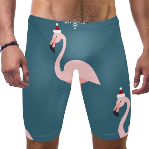 Bañador de entrenamiento para hombre con flamencos navideños ideal para piscina