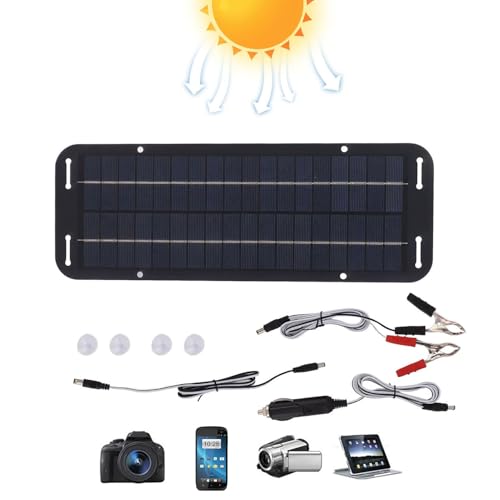 Cargador solar - Cargador de coche, Cargador de mantenimiento | Cargador de mantenimiento solar confiable para exteriores, mantenedor de batería solar impermeable para batería de rimo
