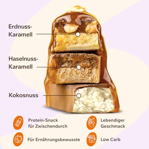 FitnesSHOCK Proteinriegel Set Mix Box Protein Bar ohne Zusatz von Zucker mit hohem 20% Proteingehalt low carb Fitness Eiweissriegel fast zuckerfrei (1g) ballaststoffreich 12x50g