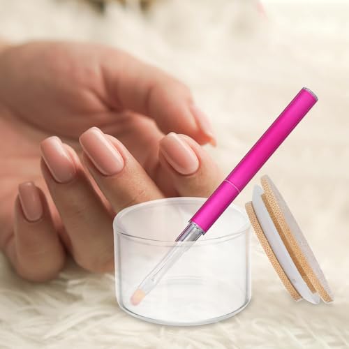 2 vasos de vidrio para manicure con tapa miniatura 5