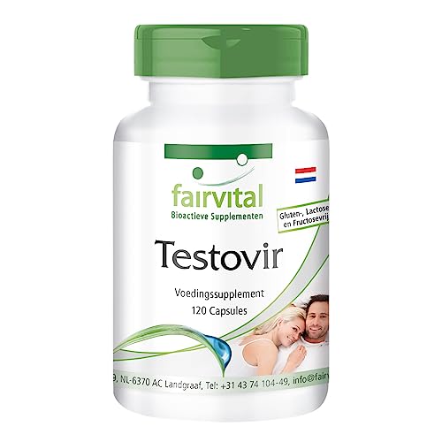 Fairvital | Testovir - Testosteron Booster - met Muira Puama, Chrysine & bioperine - HOOG GEDOSEERD - VEGAN - 120 capsules