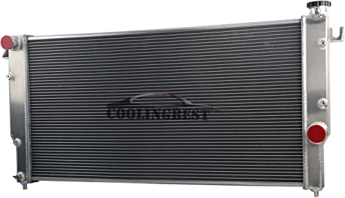 COOLINGBEST 4 Row Radiator for 1994-2002 Dodge Ram 2500 Ram 3500 5.9 L6 Turbo Diesel All Aluminum Crossflow Radiators 1995 1996 1997 1998 1999 2000 2001 95 96 97 98 99 01 02