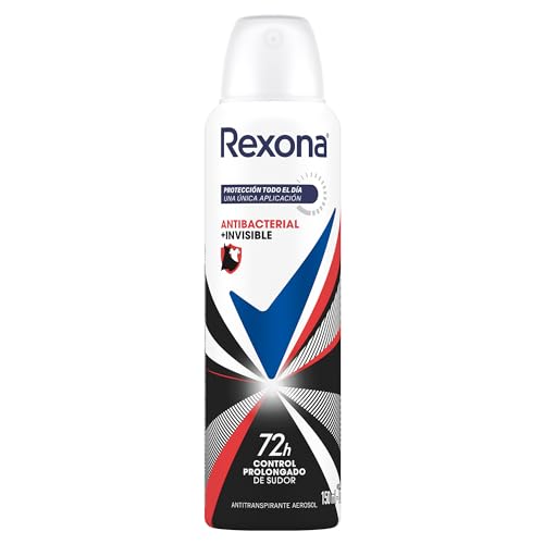 Talcos Y Desodorantes, Drugstore Rexona Antibacterial + Invisible Desodorante Antitranspirante para Mujer en Aerosol Antimanchas 90 g