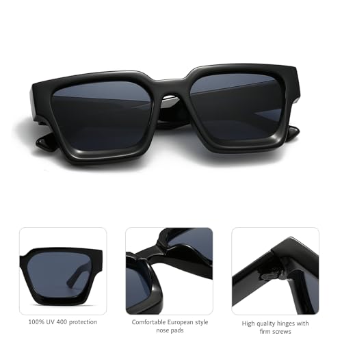 Vintage Rectangle Cateye Sunglasses for Women Men Retro Oversized Trendy Fashion Frame UV400 Lens4