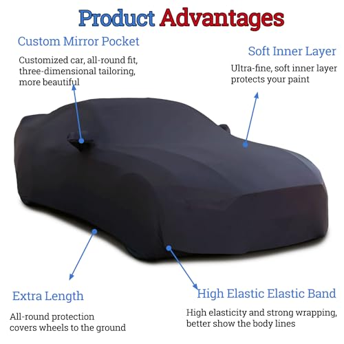 Image of Indoor Car Cover Custom Fit for 1994-2026 Ford Mustang Luxurious Soft Stretch Satin Car Cover Breathable Dust-Proof for Underground Garage, Car Show