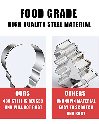 16 Pcs Halloween Cookie Cutters Large Fall Set With Decorating Instructions Stainless Steel Pumpkin Witch Hat Cat Bat Skull Ghost Spider Broom And More #TOP2