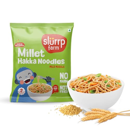 Image of Slurrp Farm No Maida Millet Hakka Noodles | Mild Masala | Perfect for Tiffins | Mealtime Favourite | Serves 2 (96 gms)