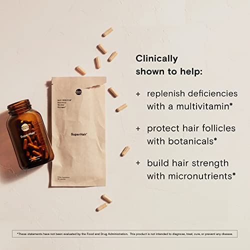 Moon Juice Superhair Compostable Refill Pack Natural Hair Nutrition Supplement & Multivitamin For Healthier, Thicker, Stronger Hair - Ashwagandha, Biotin & Saw Palmetto - Vegan, Non-Gmo #TOP2