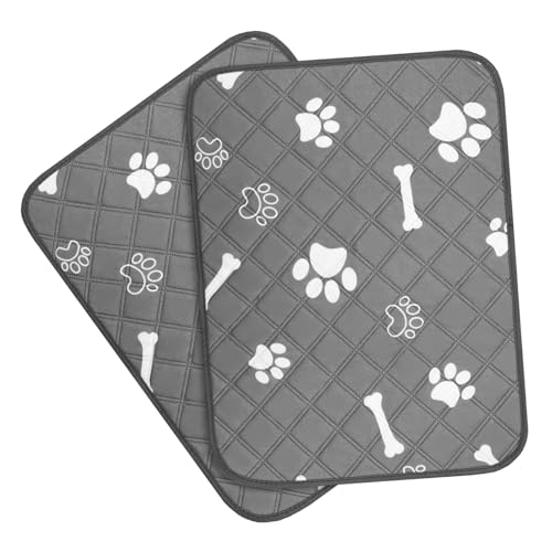 Hohopeti 2 Piezas Alfombrillas Lavables para Perros Unidades Reutilizables Absorbentes para Interiores sin Olor Diseño Hueso