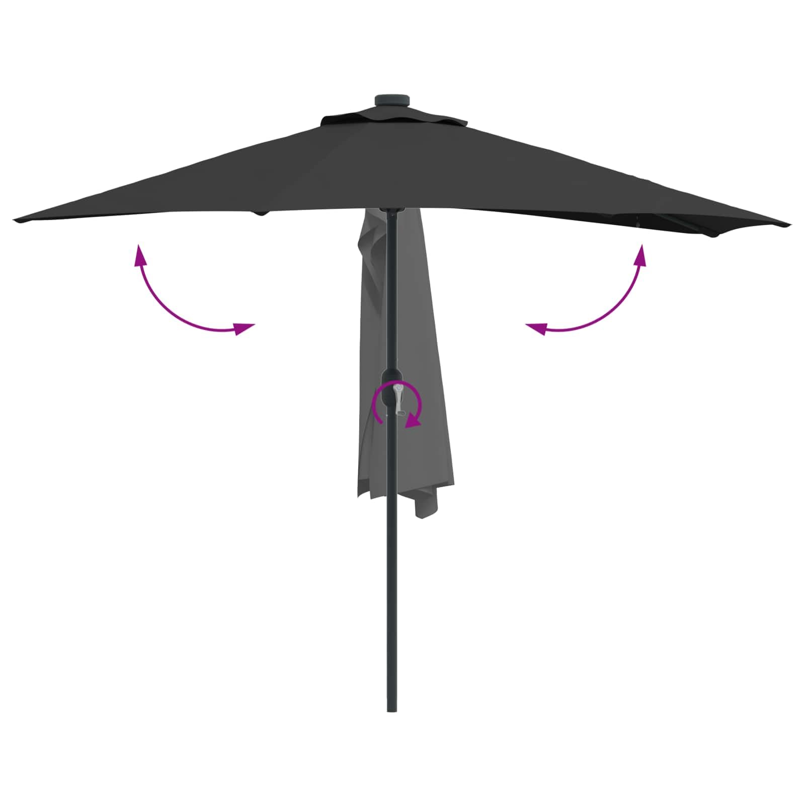 vidaXL Parasolka ogrodowa 294 x 150 x 224 cm Poliester i Stal Czarny