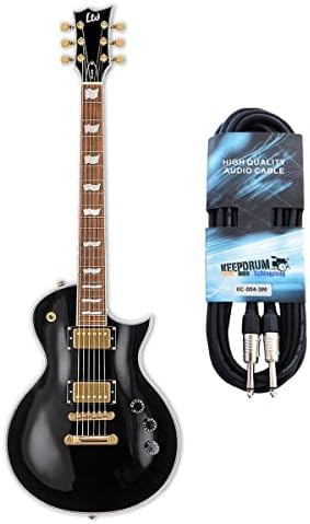 LTD EC-256 BLK Electric Guitar Black + Mono Jack Cable keepdrum