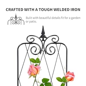 SCENDOR 2 Pack 71" H x15 W Trellis,Black Garden Trellis for Climbing Plants Outdoor Metal Frame Sturdy Trellis for Rose SCENDOR 2 Pack 71 H x15 W TrellisBlack Garden Trellis for Climbing Plants Outdoor Metal Frame Sturdy Trellis for Rose