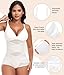 Imagen de Niwicee Body Moldeador Mujer Fajas Reductoras Shapewear Cruz de Malla Control de Abdomen Bodysuit Body Shaper Reductor Invisible Posparto con Almohadillas Extraíbles Bodysuit