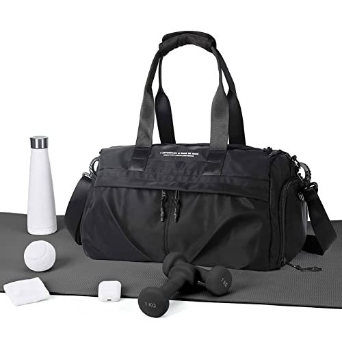 Gym Tassen voor vrouwen en meisje Danszak Waterdichte Reizen Duffel Tassen Kleine Workout Bag Duurzame Sport Carry On Holdall Tas Lichtgewicht Handtas met Schoenen Compartiment & Natte Zak&Verstelbare Strap Grijs, Zwart, M,