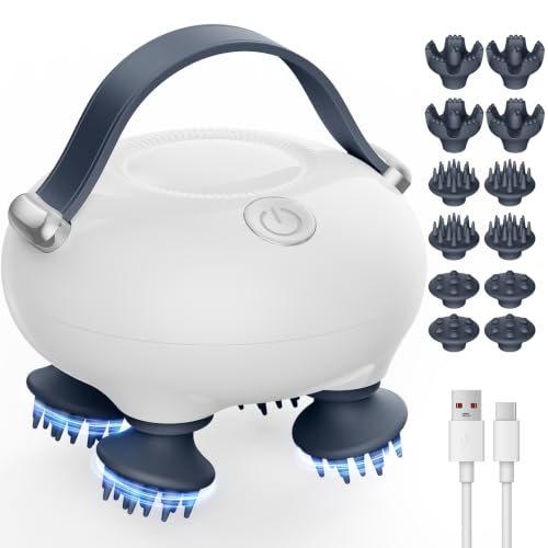 IOOKNA Head Massager for Scalp, Neck & Back Electric Scalp Massager with 12 Detachable Claws...