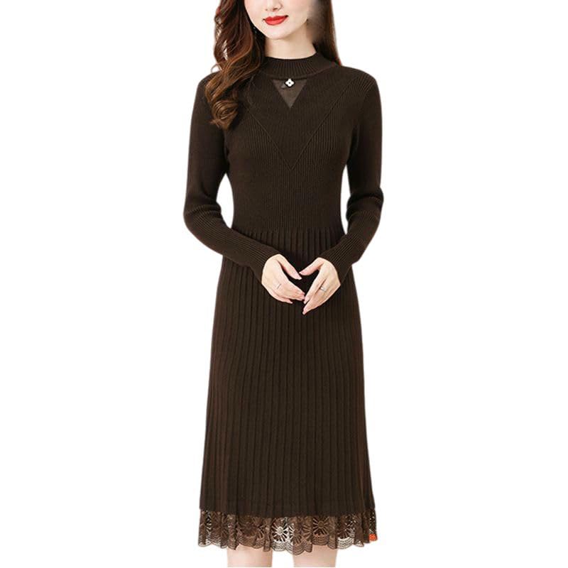 Robe pull laine tricotée dentelle pour vos sorties d'automne