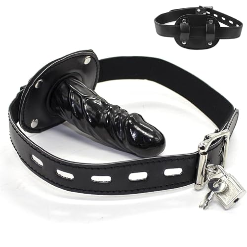 Penisknebel,Silicone Dildo Knebel Fessel-Mundtrainer Penis Gag Knebel-Set Verstellbare Schnalle Dildo Gag Ball für Bondage Maske Bdsm Mund Groß Sex Sm Frau Gagball Sex