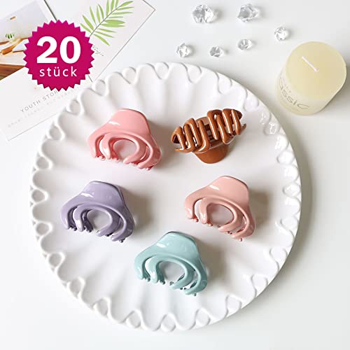 20 Stück Oktopus Haarklammern, FITDON 4cm Rutschfestes Haarspangen für dünn mittel Haar, Haarkrallen Spinnen Jaw Clips Haarstyling-Zubehör für Frauen Mädchen Kinder