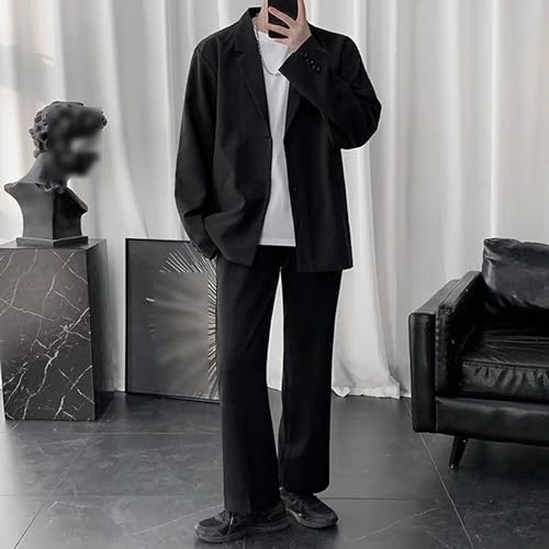 Mens Casual Loose Blazer Jackets Collar Lightweight Business Suits Coats Two Button Stretch Suit Jacket3