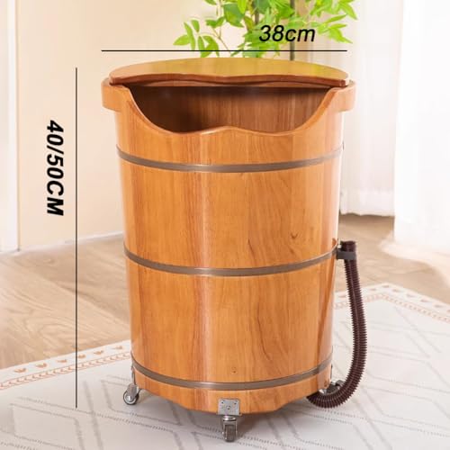 Bañera de pie de madera para adultos con ruedas miniatura 7