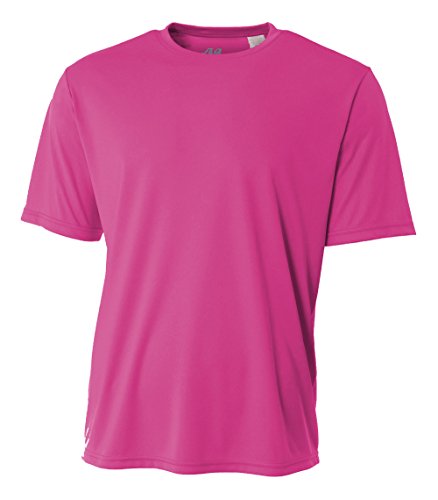 A4 Men's Cooling Performance Crew Short Sleeve T-Shirt, Fuchsia, Large