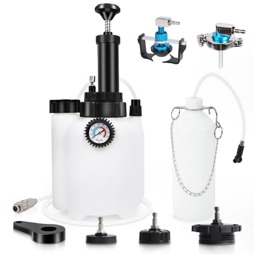 MRCARTOOL 3LAuto Bremsenentlüfter Bremsenentlüftungsflüssigkeitspumpe Bremsflüssigkeitswechselgerät mit 1L Bremsenentlüftungsflasche und 4 Hauptzylinderadaptern E20 Adapter (3L)