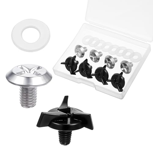 8 PCS Motorcycle Helmet Visor Screws, Helmet Visor Screws with 8PCS Rubber Washers Helmet Visor Replacement Set Helmet Fixing Screws Motorcycle Helmet Accessories for Motocross, Black