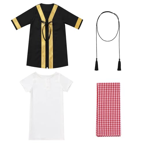 IMEKIS Newborn Baby Boys Muslim Abaya Set With Hijab Dubai Long Sleeve Golden Trimming Kaftan Infant Islamic Arabic Clothes2