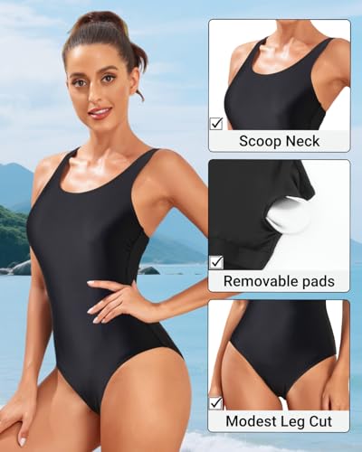 Image of Tempt Me Athletic Women One Piece Swimsuits Sport Training Bathing Suits Slimming Criss Cross Teen Girls Swimwear