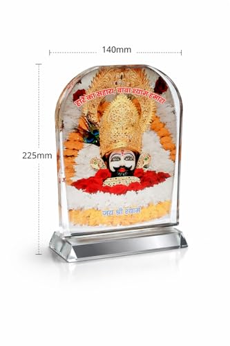 Image of Rangoli Personalized Crystal Photo Frame 22.5 x 14 cm (225 x 140 mm) Custom Picture Frame with Stand for Home Decor Gift Temple Frame. D-8