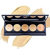 FALOCUTUS 5 In 1 Multi-Use Correcting Concealer Palette,Waterproof Long Lasting Contour Palette,P...